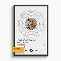 Personalized Music Poster Retro Customized Song Lyrics Framed For Husband From Wife Home House Decor Living Room Vinyl Records Photo Wall Decor Hanging Canvas Wall Art (Couples Song Lyrics Wall Art)