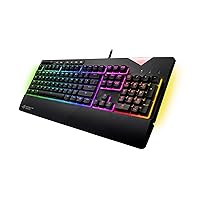ASUS ROG Strix Flare (Cherry MX Red) Aura Sync RGB Mechanical Gaming Keyboard with Switches, Customizable Badge, USB Pass Through and Media Controls (Renewed)