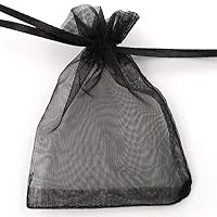 ATCG 25pcs 12x16 Inches Large Drawstring Organza Bags Decoration Festival Wedding Party Favor Gift Candy Toys Pouches (Black)