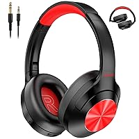 Hybrid Active Noise Cancelling Headphones - 100H Playtime Wireless Over Ear Bluetooth Headphones Deep Bass, Noise Canceling Headphones with Mic,Comfort Fit for Adults Travel/Home/Office