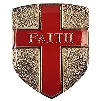 Wholesale Pack of 50 Faith Shield Red Cross Motorcycle Bike Hat Cap Lapel Pin