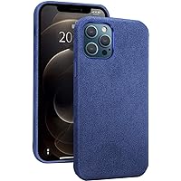 Case Compatible with iPhone 12/12 Pro 6.1 inch, Metal Lens Ring Protection, Non-Slip Shockproof Super Slim Premium Leather Cover, Compatible with Wireless Charging