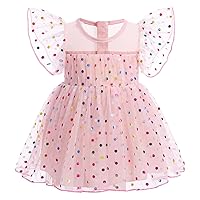 Toddler Baby Girls Confetti Birthday Dress Shiny Tulle Princess Cake Smash Photo Shoot Outfit
