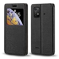 for Umidigi Bison X20 4G Case, Wood Grain Leather Case with Card Holder and Window, Magnetic Flip Cover for Umidigi Bison X20 4G (6.53”)