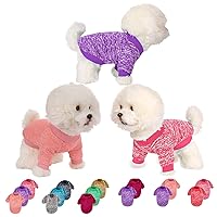Dog Sweater, Dog Sweaters for Small Dogs, 3 Pack Warm Soft Pet Clothes for Puppy, Medium Large Cat, Dogs Girl or Boy, Dog Shirt for Winter Christmas (XX-Small, Pink+Purple+HotPink)