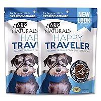 Ark Naturals Happy Traveler Calming Chews Bundle Pack, Ease Anxious and Nervous Behavior in Dogs and Cats, Vet Recommended, 2 Pack