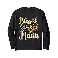 Blessed To Be Called Nana Sunflower Butterfly Mothers Day Long Sleeve T-Shirt