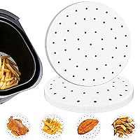 Numola Air Fryer Parchment Paper Liners, 100 Pcs Air Fryer Disposable Paper Liner for Baking, 10 Inch Safe Air Fryer Paper, Non-stick Steamer Liner for Microwave, Oven, Bamboos Steaming Basket