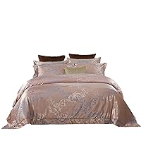 Dolce Mela 6 Piece Bedding Duvet Cover Set, Luxury Jacquard Top, 100% Soft Combed Cotton Inside, Superior Comfort, Breathable, All-Season, Machine Washable, DM801K, Multi-Color, King