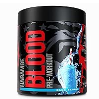 Harambe Pre Workout ✮ Extreme Preworkout Supplement for Men & Women ✮ Strong Pre Workout Powder ✮ 395mg Caffeine with Dynamine ✮ Best High Stim Pre-Workout for Pumps, Energy & Focus (Blue Slush)