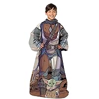Northwest Star Wars: The Mandalorian Comfy Mando Youth Silk Touch Comfy Throw Blanket with Sleeves, 48