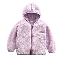 Toddler Kids Baby Girls Boys Casual Zip Up Solid Fleece Jacket Coat Long Sleeve Lightweight Cute Thicken 4t