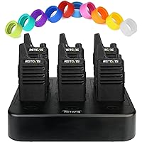 Retevis RT22 Walkie Talkies (6 Pack) with Six-Way Charger,Retevis Two Way Radio Antenna Rubber Ring(6 Pack)