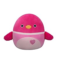 Squishmallows Original 8-Inch Della Pink Mallard Duck with Candy Heart Belly - Official Jazwares Plush