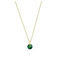 jewellerybox Gold Plated Sterling Silver & 4mm Emerald CZ Necklace - 16-22 Inches