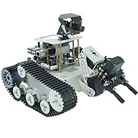 Yahboom Raspberry Pi 4B Robot Track Tank Car Kit with Robotic Arm Artificial Intelligence Learning Electronic Programming for Teens Adults (Transbot-SE Without Pi)