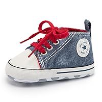 Baby Girls Boys Shoes Soft Anti-Slip Sole Newborn First Walkers Star Sneakers (RED Blue, us_Footwear_Size_System, Infant, Age_Range, Wide, 6_Months, 12_Months)