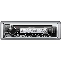 KENWOOD KMR-D382BT Car & Marine Stereo - Single Din, Bluetooth Audio, CD USB MP3, Aux in, AM FM Radio SiriusXM Ready, Weatherproof, Multi Color Illumination