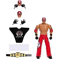 Mattel WWE Ultimate Edition Action Figure Rey Mysterio Fan TakeOver Collectible with Interchangeable Accessories, Extra Heads & Swappable Hands (Amazon Exclusive)