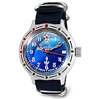VOSTOK | Men’s Amphibian Submarine Commander Russian Military Style Diver Watch | WR 200 m | Model 420289