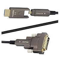 150ft 4K HDMI DVI Cable, Fiber Optic HDMI Cable, Micro HDMI to HDMI or DVI, Detachable Type A to DVI, D to DVI, 18Gbps Ultra Speed, Slim Flexible, Long Extended, for Projector TV Xbox PS