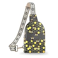 Bee Small Sling Bag Leather Fanny Packs for Women Gifts Crossbody Purses Travel Chest Casual Daypacks