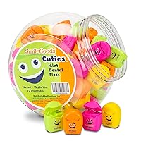 SmileGoods Cuties Dental Floss, 72 Pieces with Display Canister, Mint