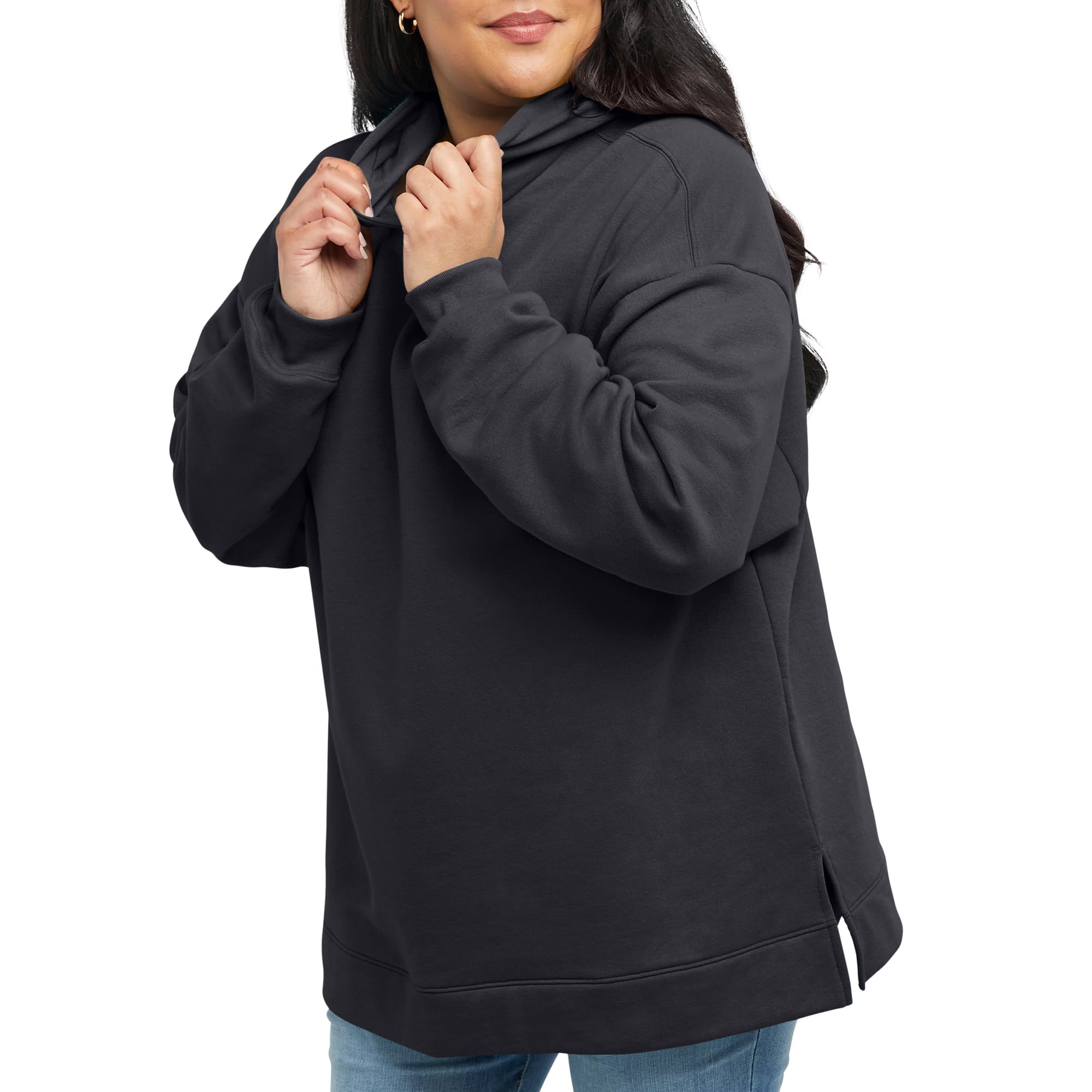 Hanes EcoSmart Plus Size Fleece Hoodie, Midweight Sweatshirt for Women, Kanga Pocket