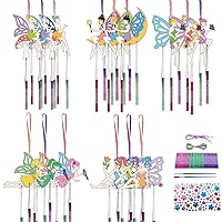 CHGCRAFT 15Set Fairy Painting Wooden Wind Chime Fairy Wind Chime Kit Wooden Arts and Crafts for DIY Paint Art Activity for Party Decoration Birthday Gifts
