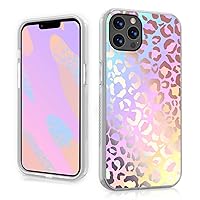 MYBAT PRO Slim Cute Glitter Case for iPhone 12 Pro Max Case 6.7 inch, Mood Series Stylish Hard PC + Soft TPU Bumper Military Grade Drop Shockproof Non-Yellowing Protective Cover, Holographic Leopard