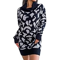 Summer Dresses for Women 2023 Womens Smockneck Puff Long Sleeve Bodycon Pullover Cute Mini Sweater Dress