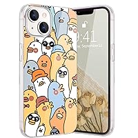 Qiusuo Cute Duck Phone Case for iPhone 7&8&SE 2020, Crystal Clear Basic Case, Not Yellowing and Soft TPU Shockproof Protective Cover for Girls Women, 4.7 Inch