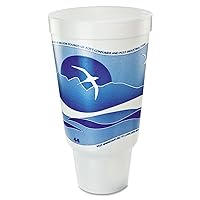 Dart 44AJ32H Horizon Flush Fill Foam Cup, Hot/Cold, 44 oz., Ocean Blue/White, 15/Bag