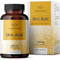 Uric Acid Support Capsules - Organic Herbal Food Supplement with Tart Cherry, Celery, Turmeric & Chanca Piedra - Body Cleanse & Joint Function Support - Vegan, Non-GMO - 1200mg, 100 Capsules