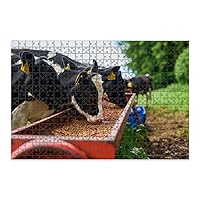 1000 Pieces Puzzles Wooden Letter Area Design These Cows eat only Puzzle Gifts for Adults Children Family Jigsaw Puzzle Improve Concentration