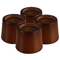 Wood Bed Furniture Risers Blocks - 3 inch Set of 4 Bed Risers, Heavy Duty Solid Wood Round Risers support 8000 lbs, Sofa Riser with Non-Slip Pad, Create Storage Space and Easy cleaning for the sweeper