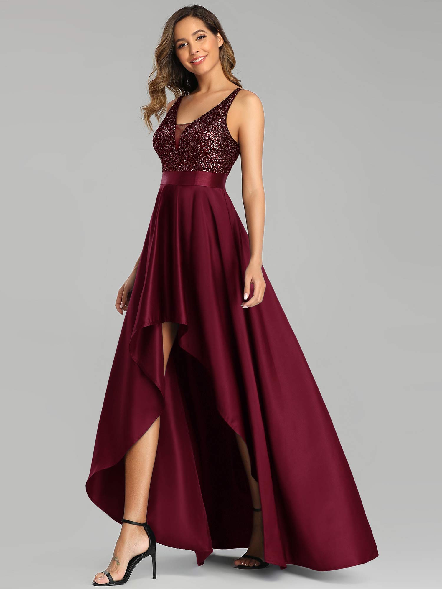 Ever-Pretty Women's V-Neck A-line High-Low Party Dress Long Evening Dress 0667