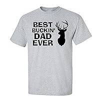 Funny Father's Day Best Buckin Dad Ever Adult Short Sleeve Tee Shirt Charcoal