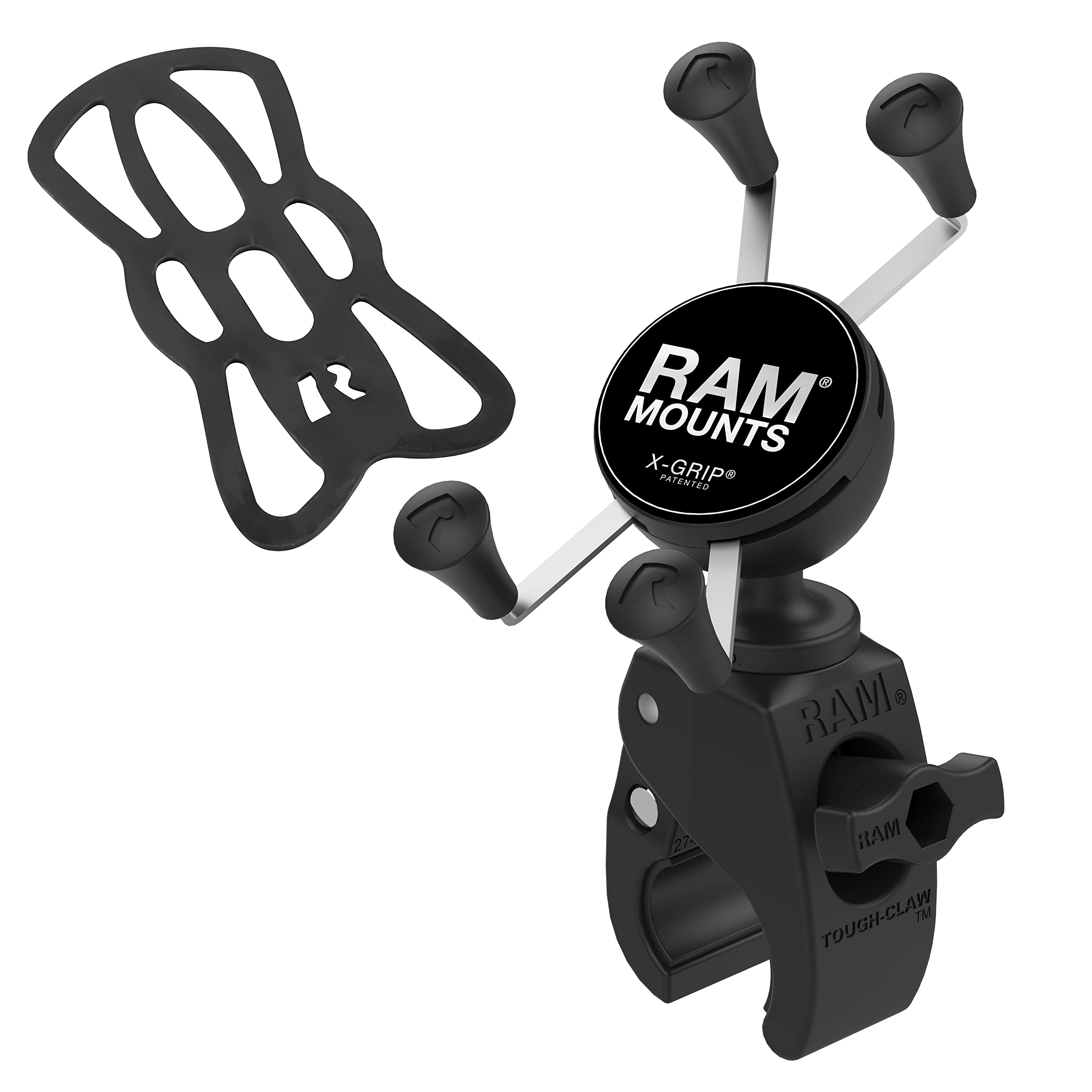 RAM Mounts X-Grip Phone Mount with RAM Snap-Link Tough-Claw RAM-HOL-UN7-400U for Motorcycle, ATV/UTV, Bike