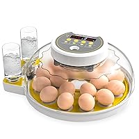 Egg Incubator with Automatic Egg Turning and Humidity Display, 18-26 Incubators for Chicken Eggs, Egg Candler, 360° View Window for Farm Hatching Chicken Quail Ducks