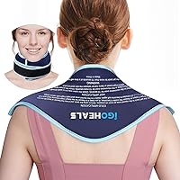 Neck Ice Pack Wrap,Reusable Hot Cold Therapy Pack,Gel Pad Cold Pack Compress Bag for Neck Shoulder Pain Relief,Heating Pad for Injuries of Lower Back,Knee,Foot,Thigh,Elbow-Soft Plush Lining