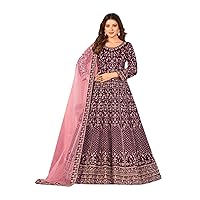 Woman Wedding Anarkali Dress Indian Heavy Velvet Muslim Salwar Kameez 3983