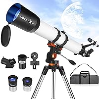 Telescopes for Adults Astronomy, Telescope 90mm Aperture 700mm for Adults & Beginners,Refractor Telescope with Tripod, Finderscope and Phone Adapter