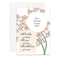 Simply Uncaged Christian Gifts Personalized Ministry Appreciation Card Custom Your Photo Image Upload Your Text Greeting Card (Single Card)