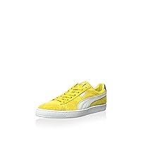 PUMA Men's Suede Classic Tropicali Sneaker, Vibrant Yellow/White, 11 M US