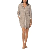 Jones New York Womens Sleepwear 3/4 Sleeve Button Down Sleepshirt Dress Nightgown