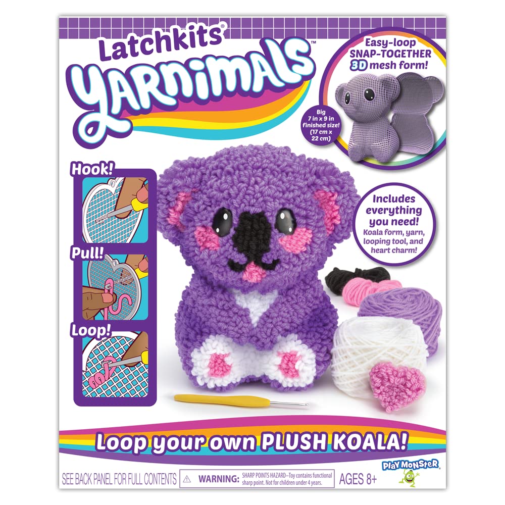 PlayMonster Yarnimals Koala — Loop Your Own Koala — Craft Kit — Make Your Own Animal Toy — Ages 8+