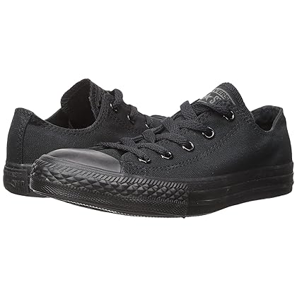 Converse Baby Girls Chuck Taylor All Star Canvas Low Top Sneaker, Black Monochrome, 2 Infant