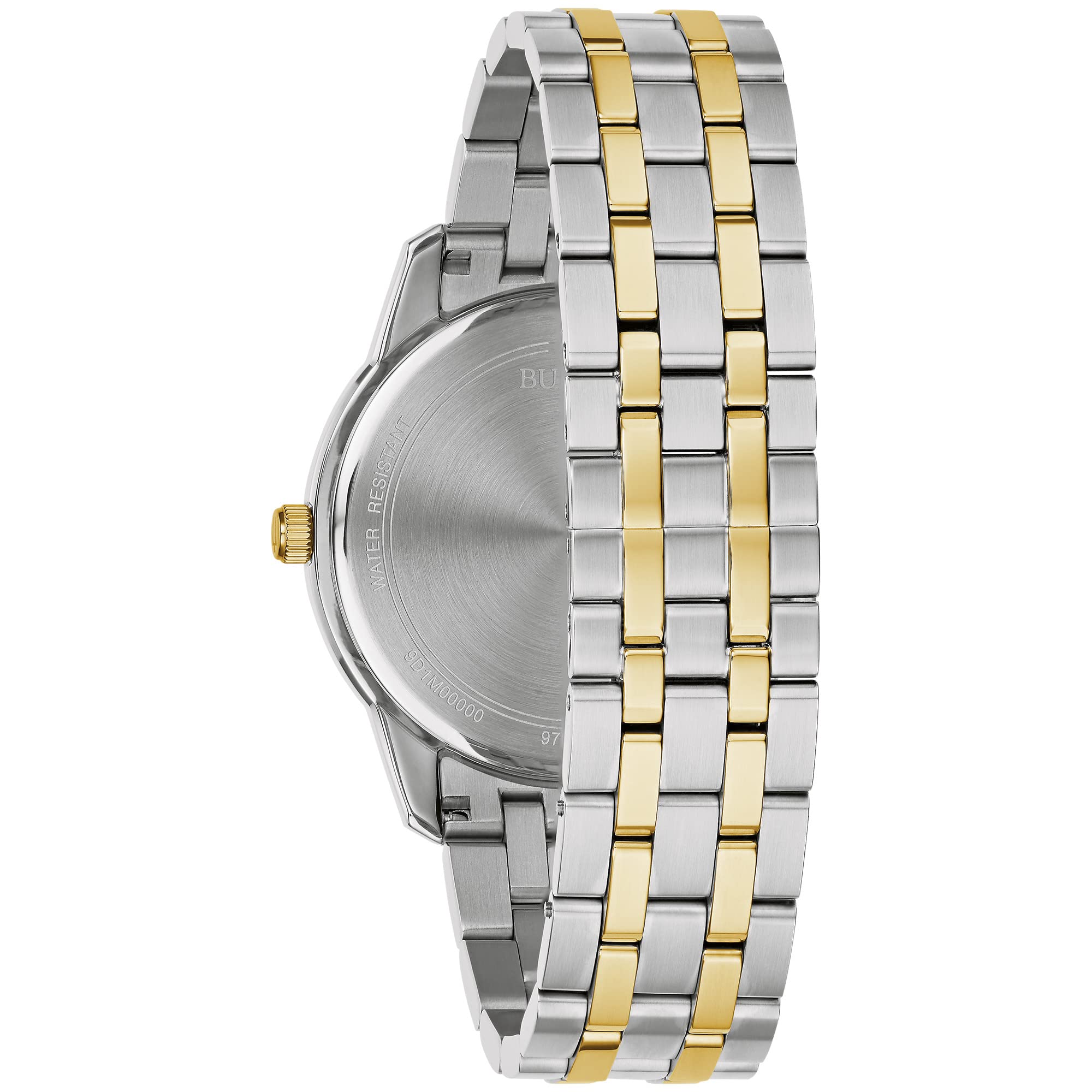 Bulova Men's Classic Sutton 3-Hand Diamond Two Tone Stainless Steel, Black Dial Style: 98D165