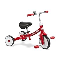 Triple Play Trike, Toddler Tricycle, Balance Bike and Ride-On, Ages 1-3, Large, Red